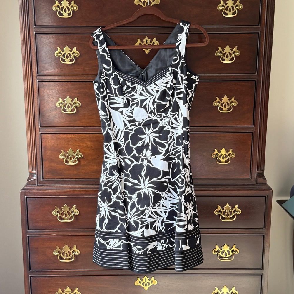 Nine West Monochrome Floral Dress